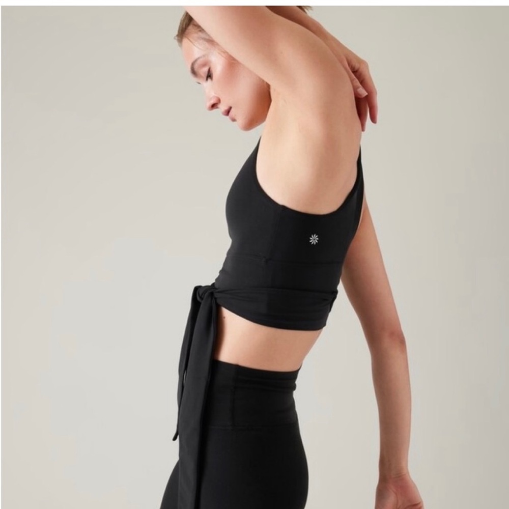 Athleta TRANSCEND WRAP LONGLINE BRA black SMALL - Picture 2 of 7